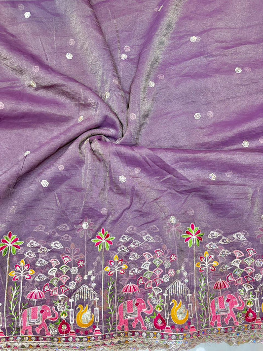 Exclusive 🥻 fendy imported 👗 border fabrics beats work beautiful desing width 44