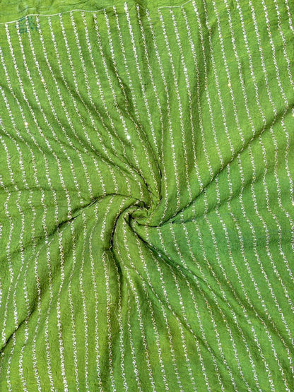 Luxurious Vichitra Silk Fabric with Glittering Sequence beats Work width 44