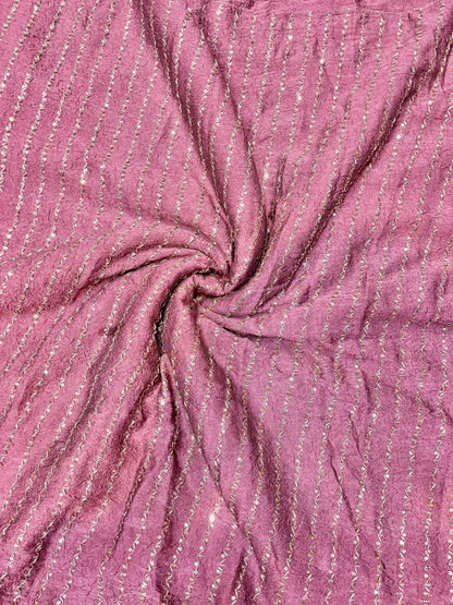 Luxurious Vichitra Silk Fabric with Glittering Sequence beats Work width 44