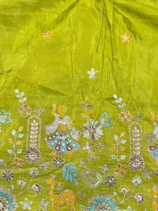 Premium🥻 Viscouse tissue👗 border fabrics beats work beautiful  design width 44
