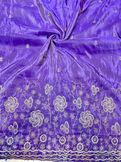 Premium🥻 Viscouse tissue👗 border fabrics beats work beautiful  design width 44