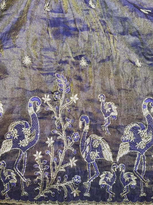 Premium🥻 Viscouse tissue👗 border fabrics beats work beautiful  design width 44