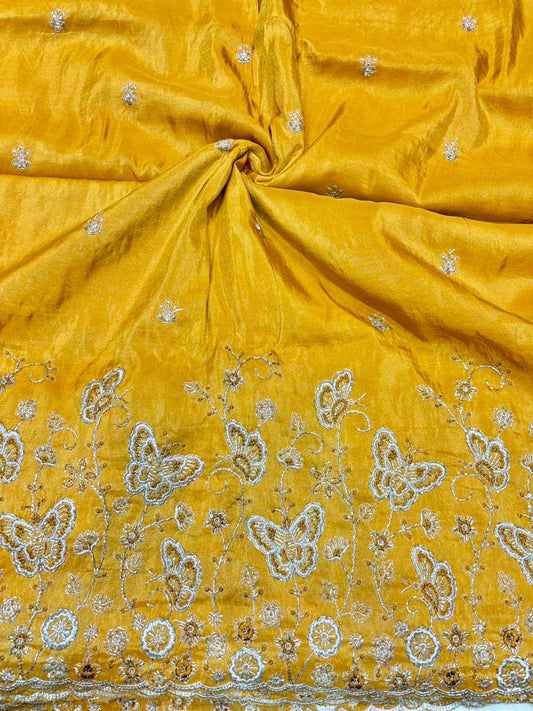Premium🥻 Viscouse tissue👗 border fabrics beats work beautiful  design width 44
