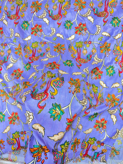 Royal Kalamkari Enchantment | Premium Dola Silk width 44 soft lite weight