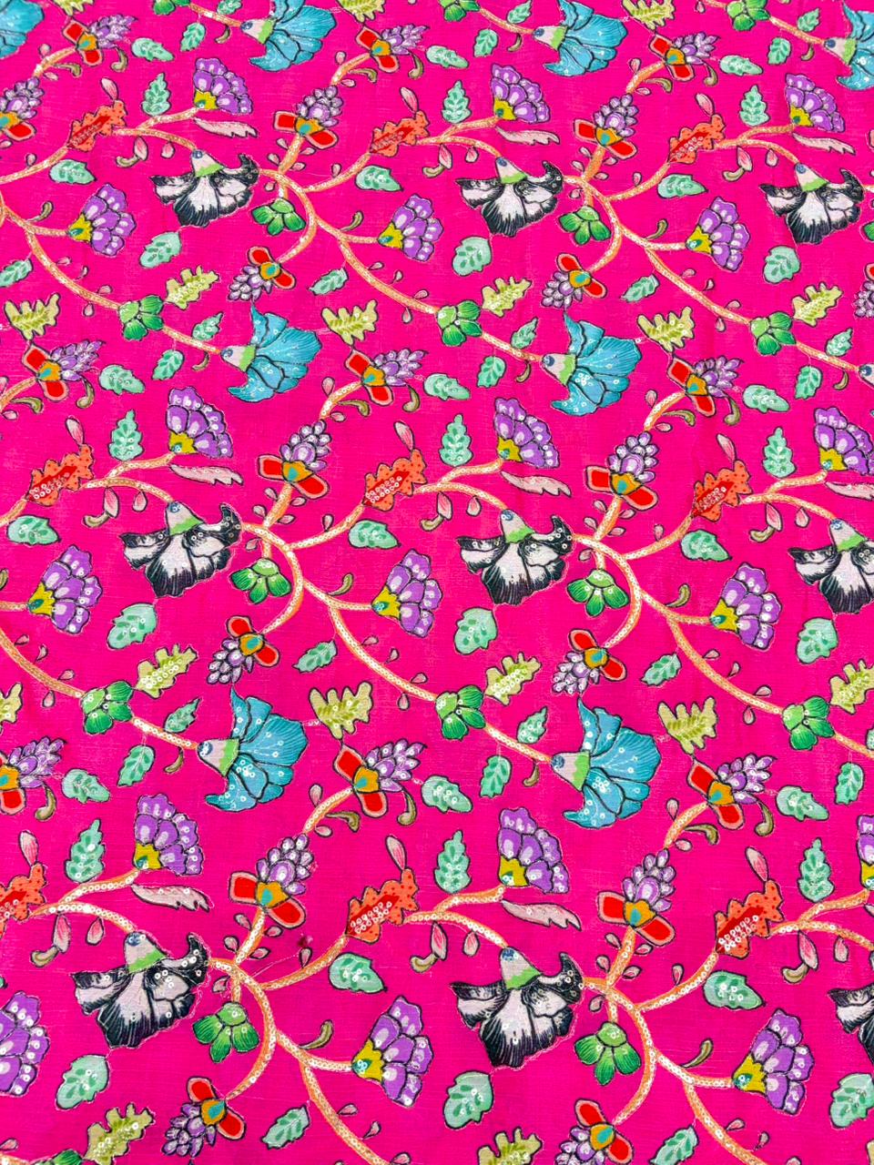 Royal Kalamkari Enchantment | Premium Dola Silk width 44 soft lite weight