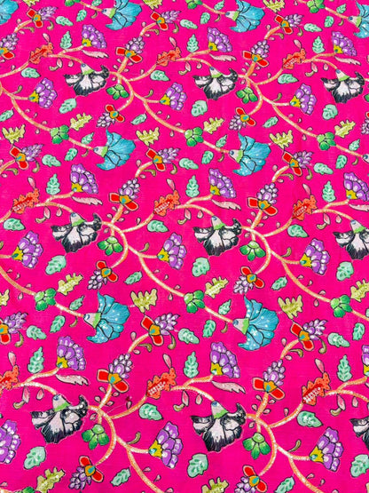 Royal Kalamkari Enchantment | Premium Dola Silk width 44 soft lite weight