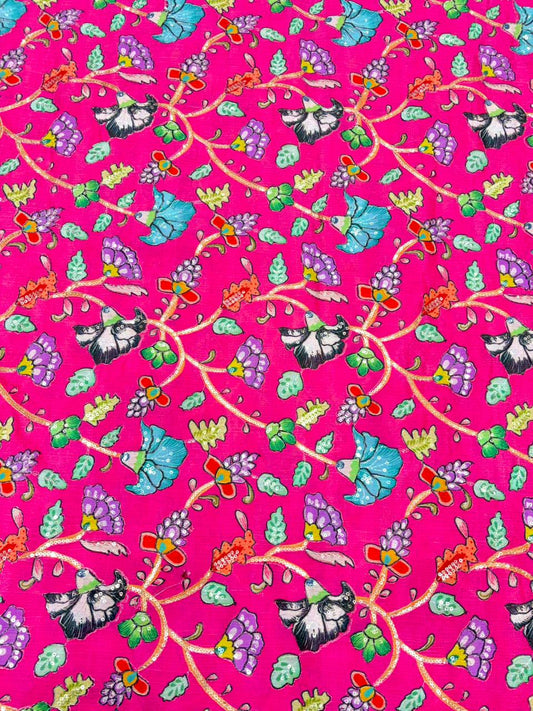 Royal Kalamkari Enchantment | Premium Dola Silk width 44 soft lite weight