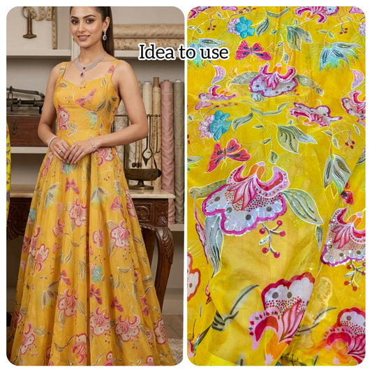 Butterfly Garden | Premium Soft Organza Silk width 44