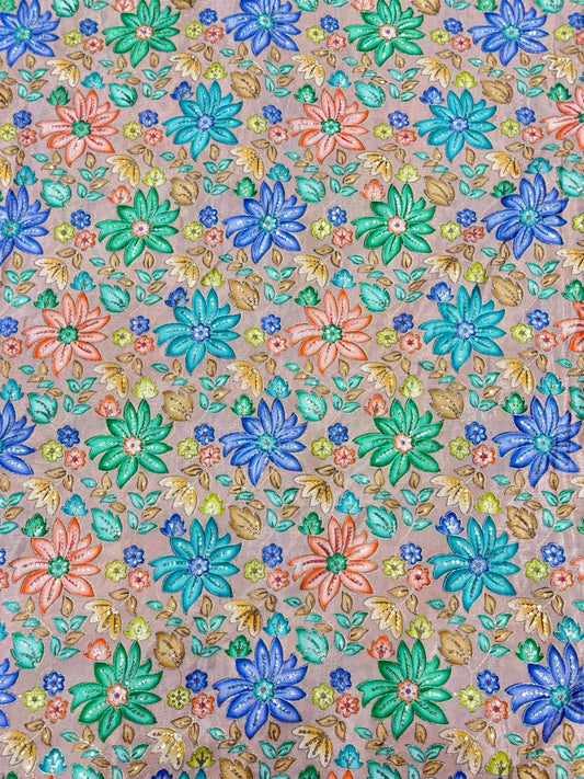 Beautiful 😍 Pure Chenin fabrics flower desing 44inch width