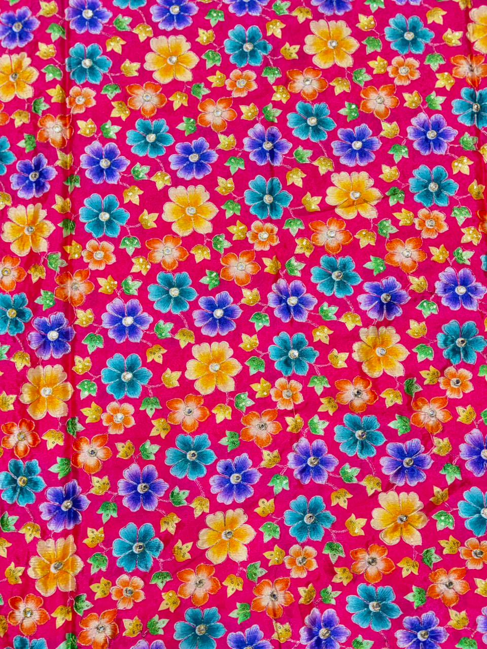 Beautiful 😍 Pure Chenin fabrics flower desing 44inch width