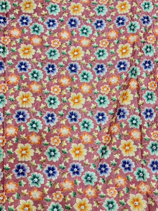 Beautiful 😍 Pure Chenin fabrics flower desing 44inch width