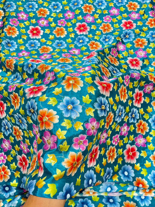 Beautiful 😍 Pure Chenin fabrics flower desing 44inch width