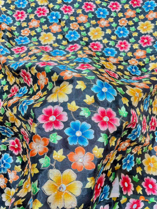 Beautiful 😍 Pure Chenin fabrics flower desing 44inch width