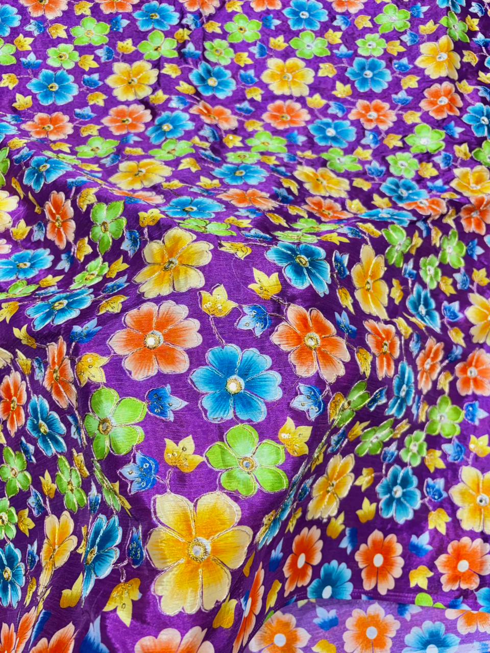 Beautiful 😍 Pure Chenin fabrics flower desing 44inch width