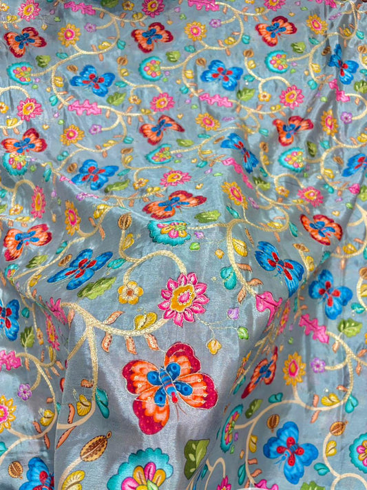 Beautiful 😍 Pure Chenin fabrics flower desing 44inch width