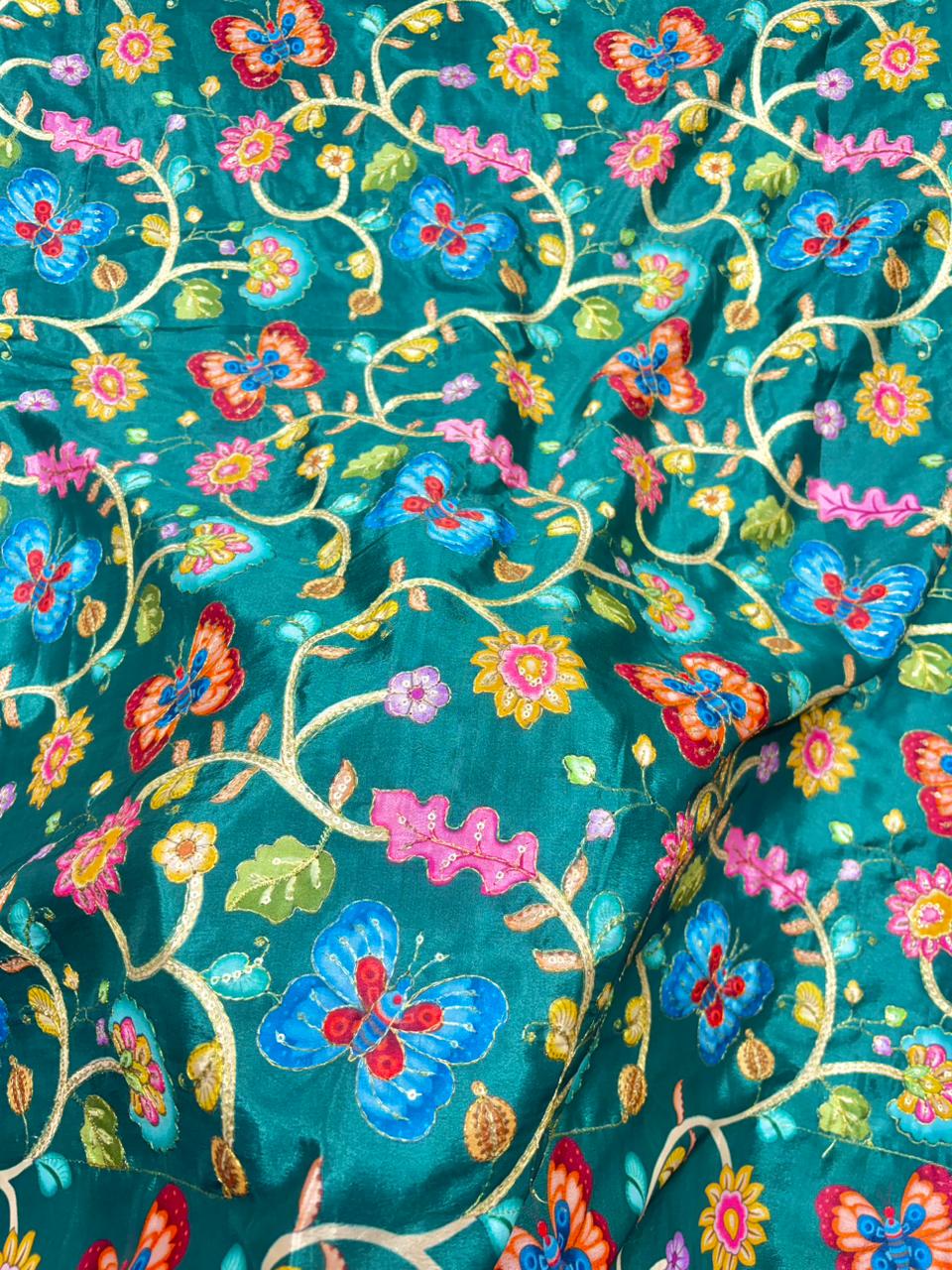 Beautiful 😍 Pure Chenin fabrics flower desing 44inch width