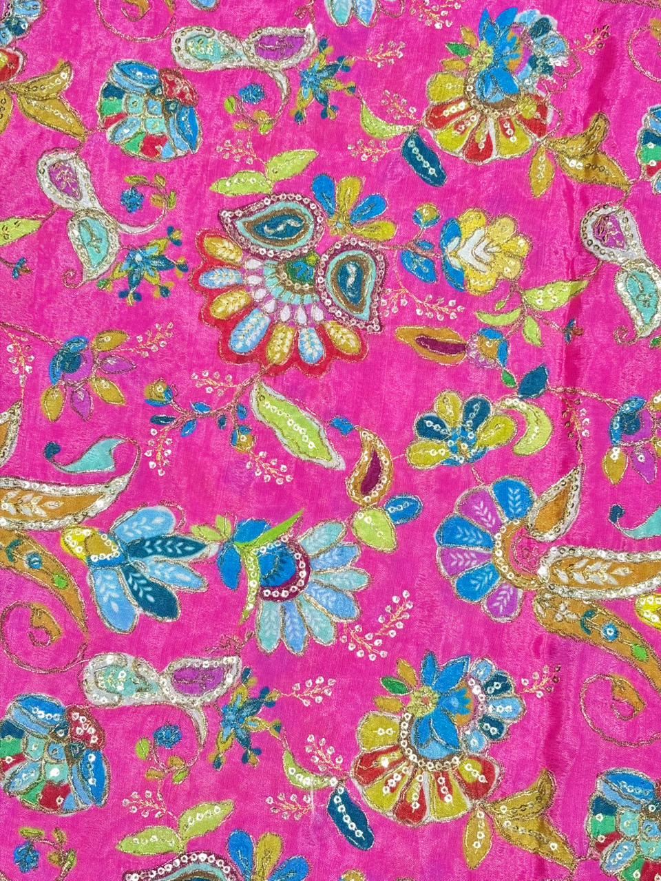 Beautiful 😍 Pure Chenin fabrics flower desing 44inch width