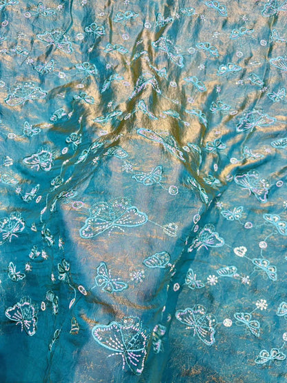Luxury Imported Fendy Fabric – Regal Butterfly Sequin Art width 44