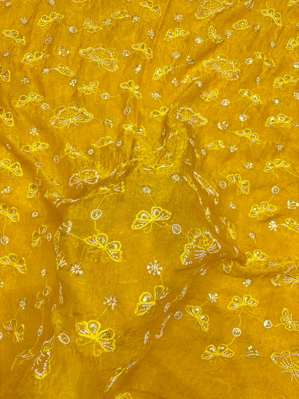 Luxury Imported Fendy Fabric – Regal Butterfly Sequin Art width 44
