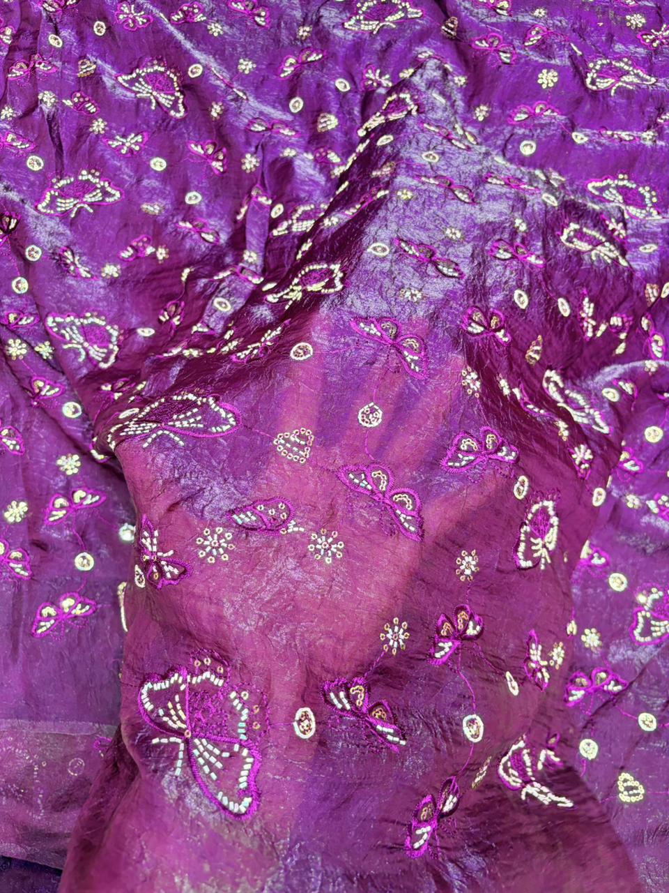 Luxury Imported Fendy Fabric – Regal Butterfly Sequin Art width 44