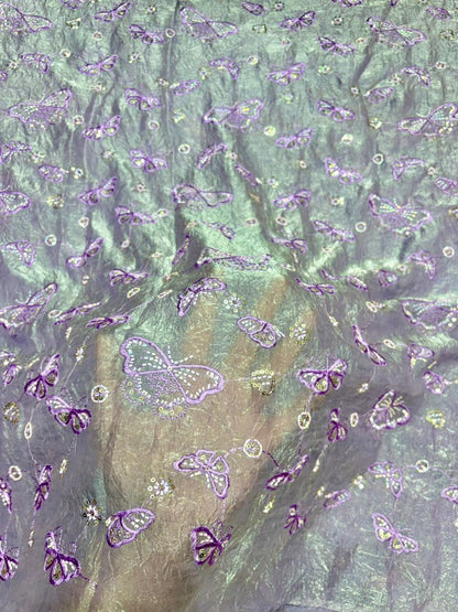 Luxury Imported Fendy Fabric – Regal Butterfly Sequin Art width 44