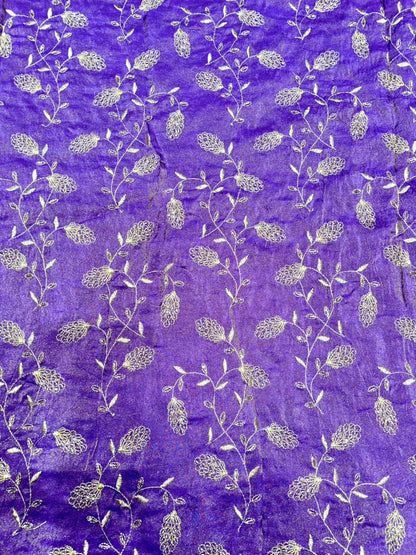 Regal Viscose Tissue fabrics – Exquisite Beadwork & Floral Artistry  Width 44