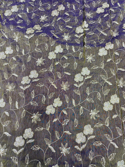 Regal Viscose Tissue fabrics – Exquisite Beadwork & Floral Artistry  Width 44