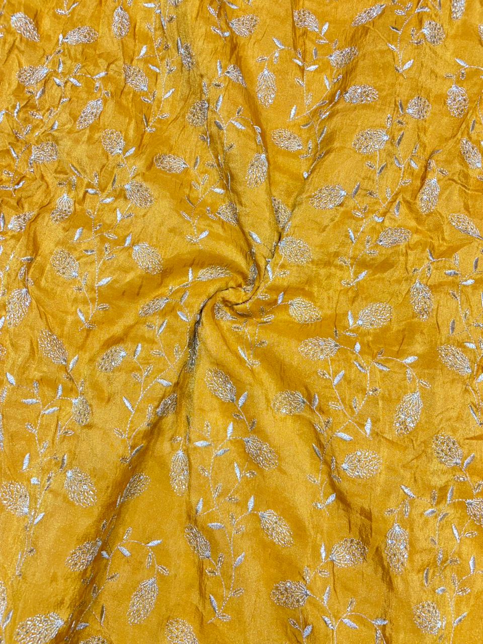 Regal Viscose Tissue fabrics – Exquisite Beadwork & Floral Artistry  Width 44