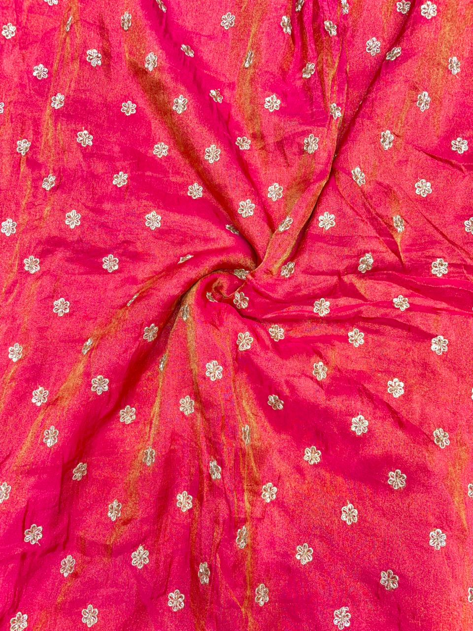 Regal Viscose Tissue fabrics – Exquisite Beadwork & Floral Artistry  Width 44