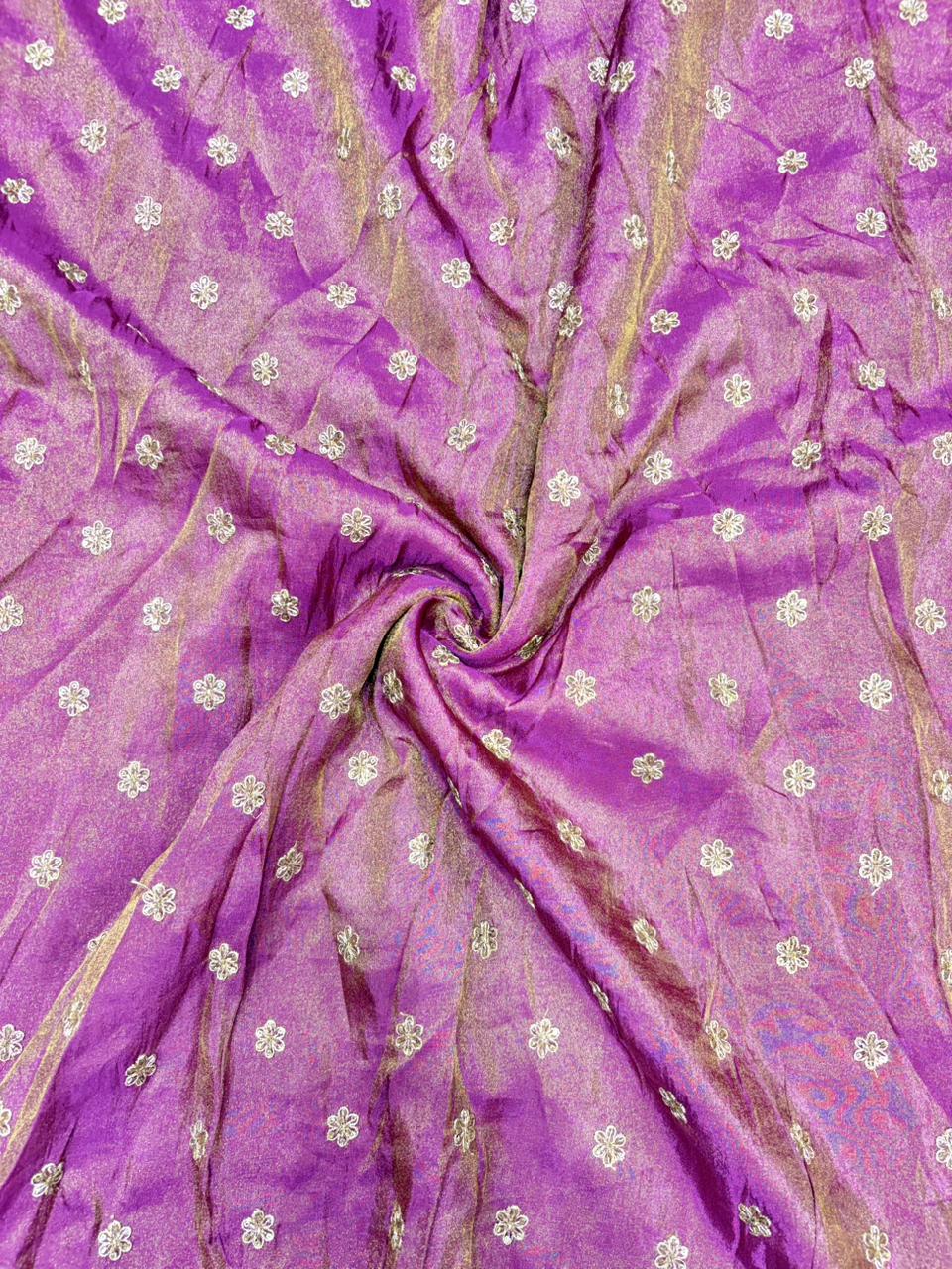 Regal Viscose Tissue fabrics – Exquisite Beadwork & Floral Artistry  Width 44