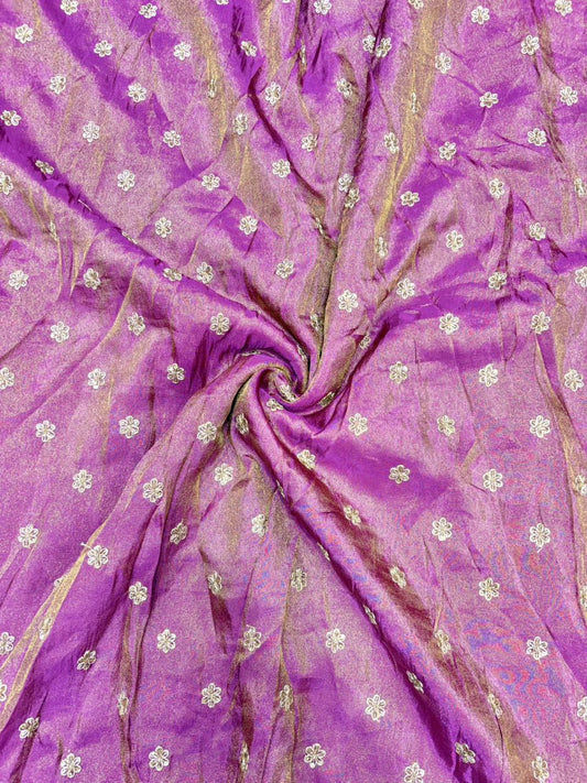 Regal Viscose Tissue fabrics – Exquisite Beadwork & Floral Artistry  Width 44