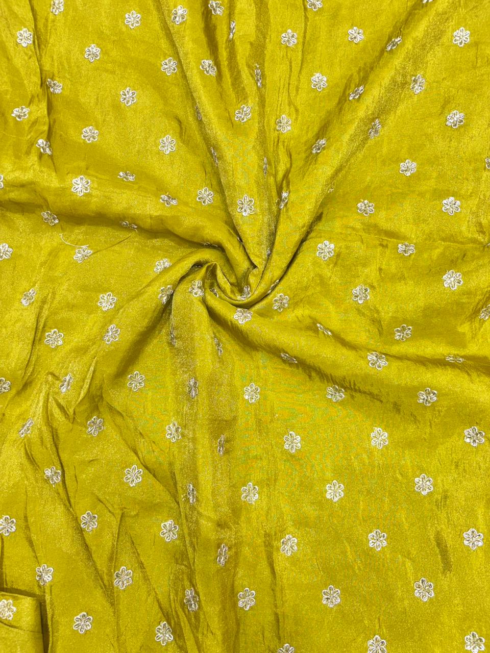 Regal Viscose Tissue fabrics – Exquisite Beadwork & Floral Artistry  Width 44