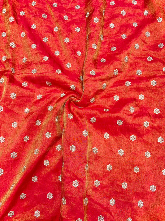 Regal Viscose Tissue fabrics – Exquisite Beadwork & Floral Artistry  Width 44