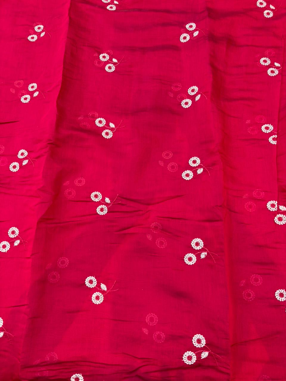 This premium fabric is a Floral Embroidered Pashmina Silk width 44