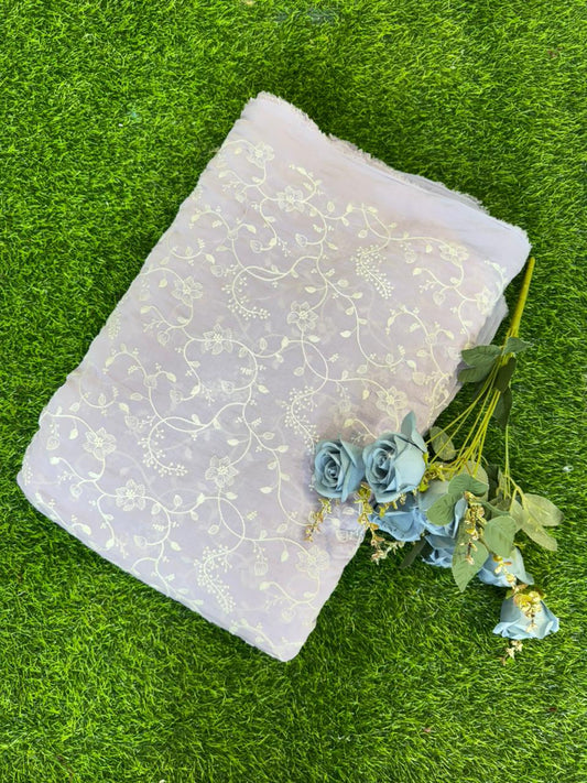 Summer Bloom Embroidered Pashmina Silk width 44