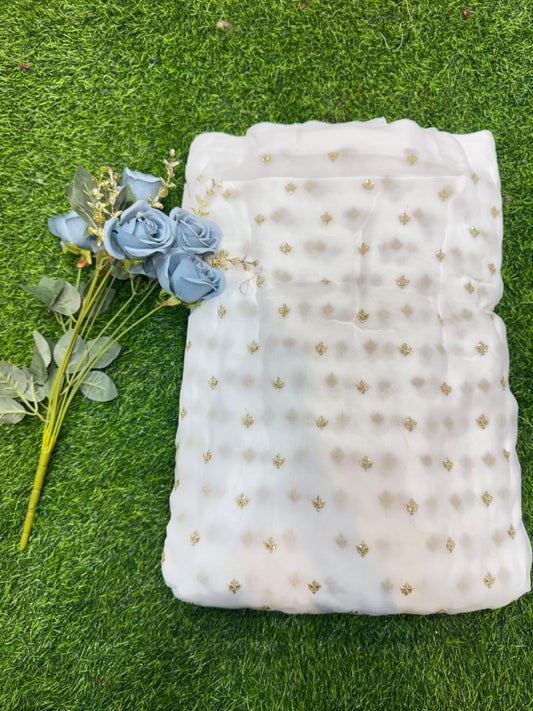 Cloud Soft Georgette Fabric – Premium Lightweight Designer Fabric Dyble ✅ width 44