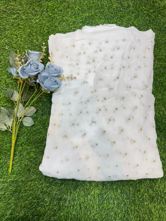 Cloud Soft Georgette Fabric – Premium Lightweight Designer Fabric Dyble ✅ width 44