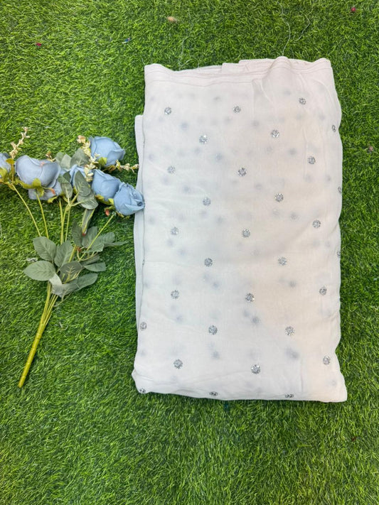 Cloud Soft Georgette Fabric – Premium Lightweight Designer Fabric Dyble ✅ width 44