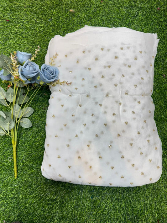 Cloud Soft Georgette Fabric – Premium Lightweight Designer Fabric Dyble ✅ width 44