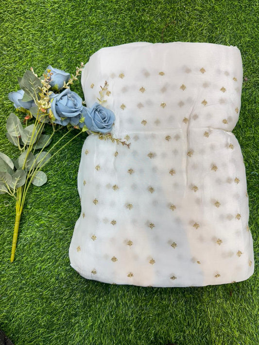 Cloud Soft Georgette Fabric – Premium Lightweight Designer Fabric Dyble ✅ width 44