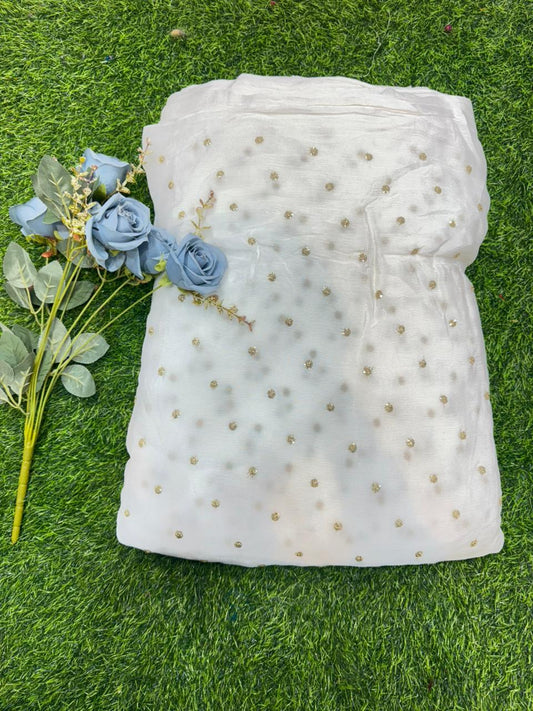 Cloud Soft Georgette Fabric – Premium Lightweight Designer Fabric Dyble ✅ width 44