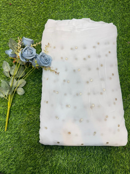 Cloud Soft Georgette Fabric – Premium Lightweight Designer Fabric Dyble ✅ width 44