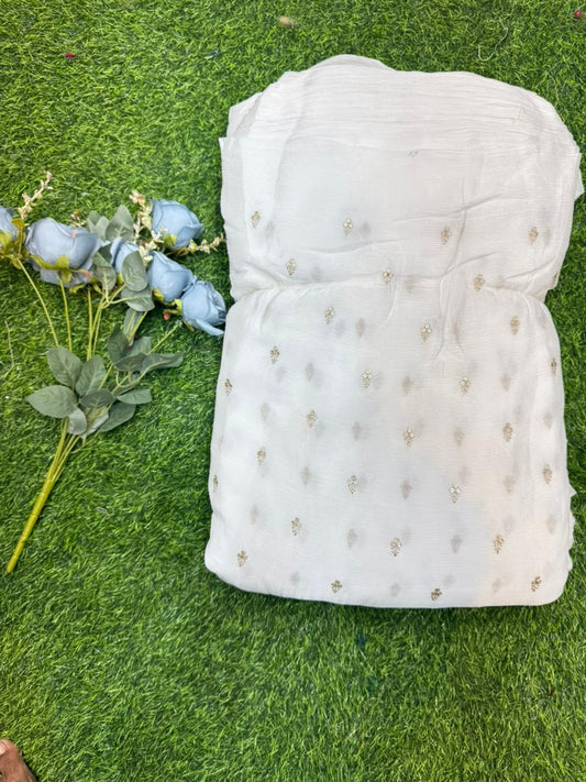 Cloud Soft Georgette Fabric – Premium Lightweight Designer Fabric Dyble ✅ width 44