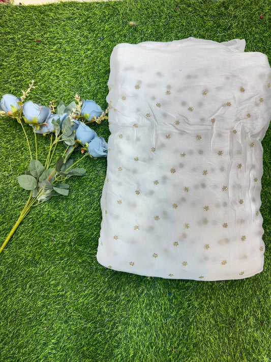 Cloud Soft Georgette Fabric – Premium Lightweight Designer Fabric Dyble ✅ width 44
