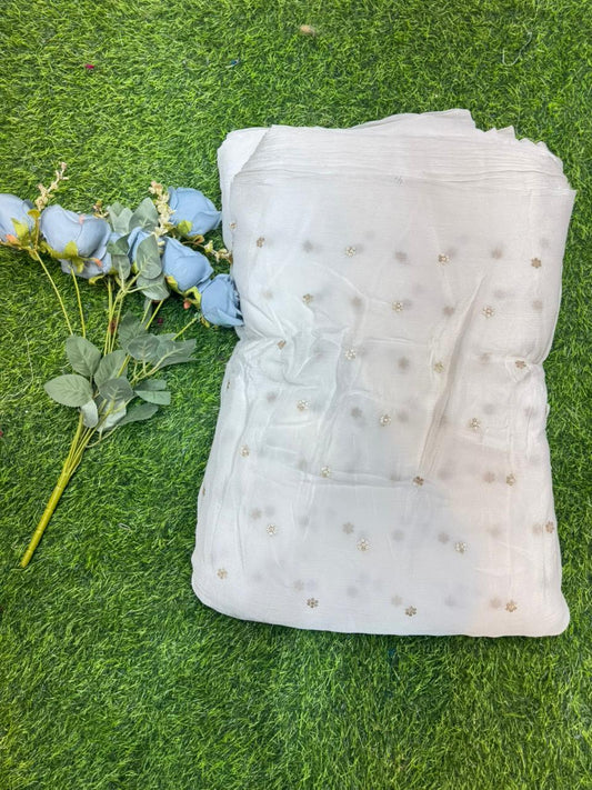 Cloud Soft Georgette Fabric – Premium Lightweight Designer Fabric Dyble ✅ width 44