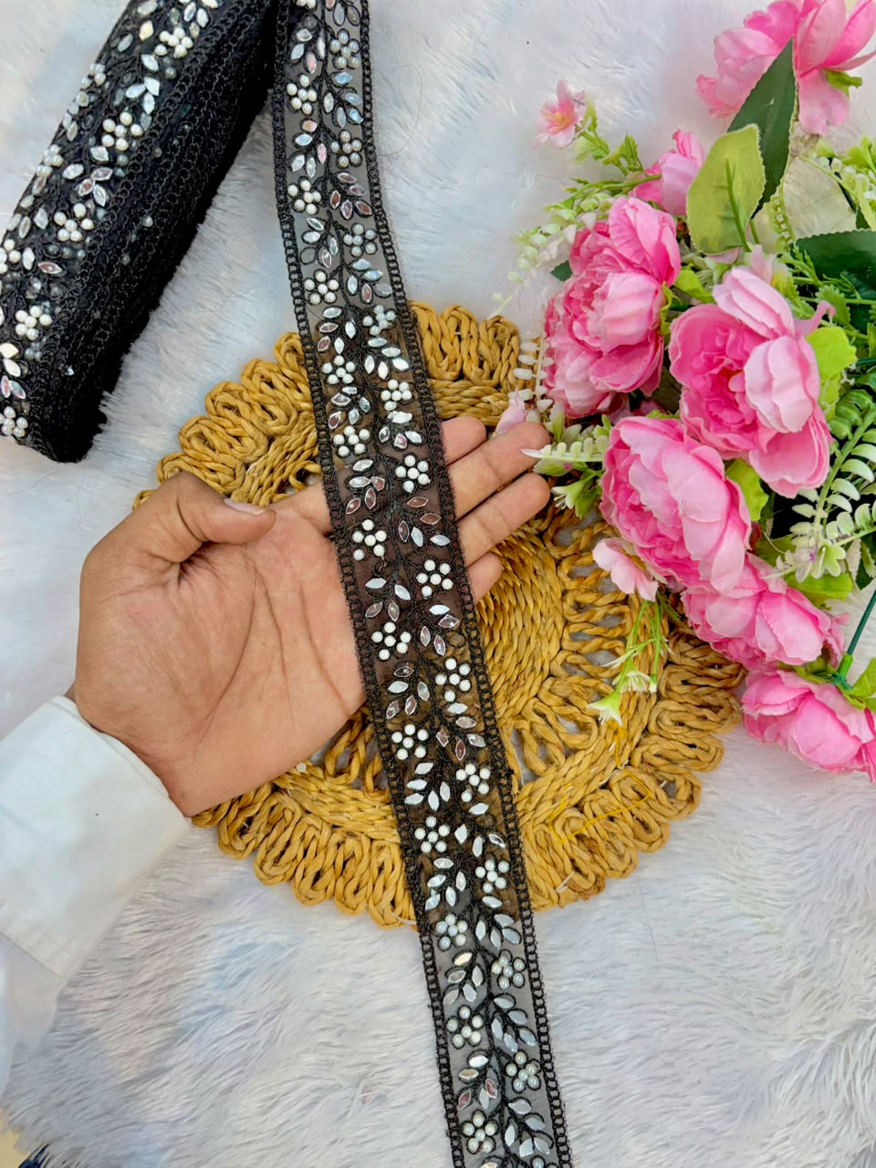Exclusive Mirror Lace border purls pack of  9metrr