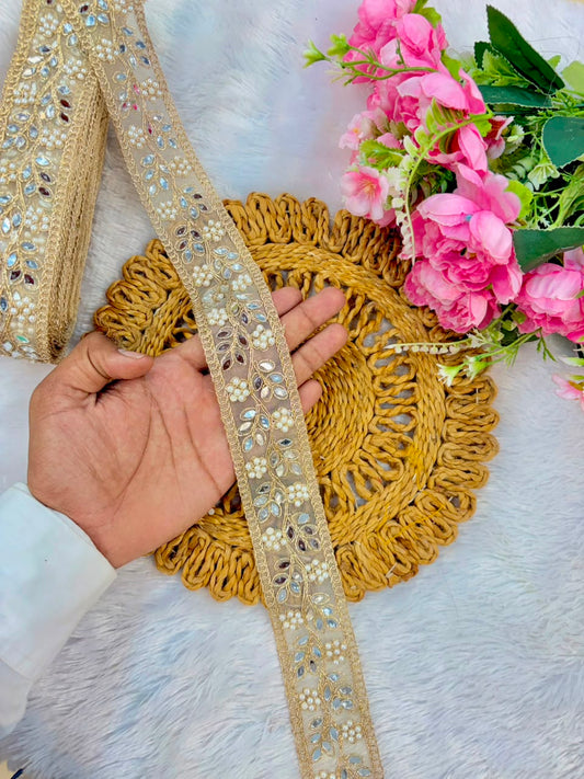 Exclusive Mirror Lace border purls pack of  9metrr