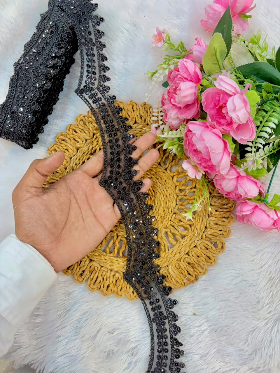 Exclusive cutwork Lace border pack of 9metrr