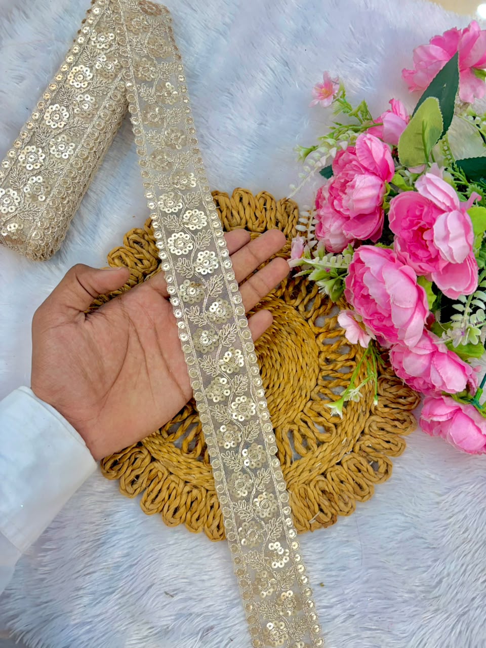 Exclusive  Lace border pack of 9metrr