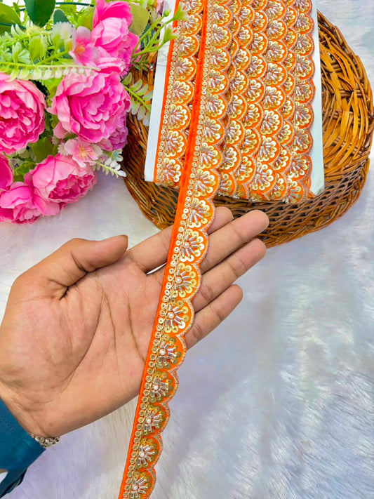 Premium maggam lace Handmade lace border ( pack of 9 metrr )